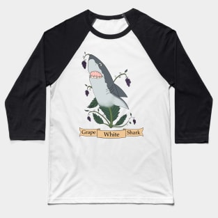 Grape White Shark Baseball T-Shirt